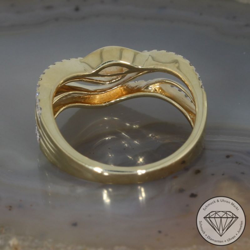 Wert 2380 € Brillant Ring (0,38 carat) in 585er 14 K Gelbgold - 95300