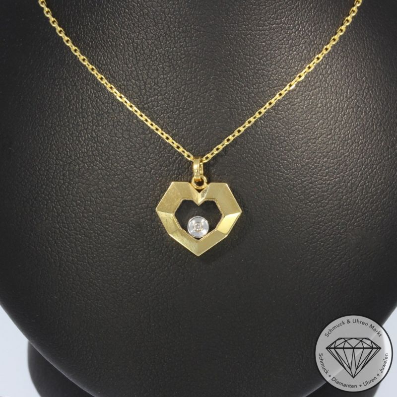 Wert 2090 € Solitär Brillant Collier in 750er 18 K Gelbgold - 95306