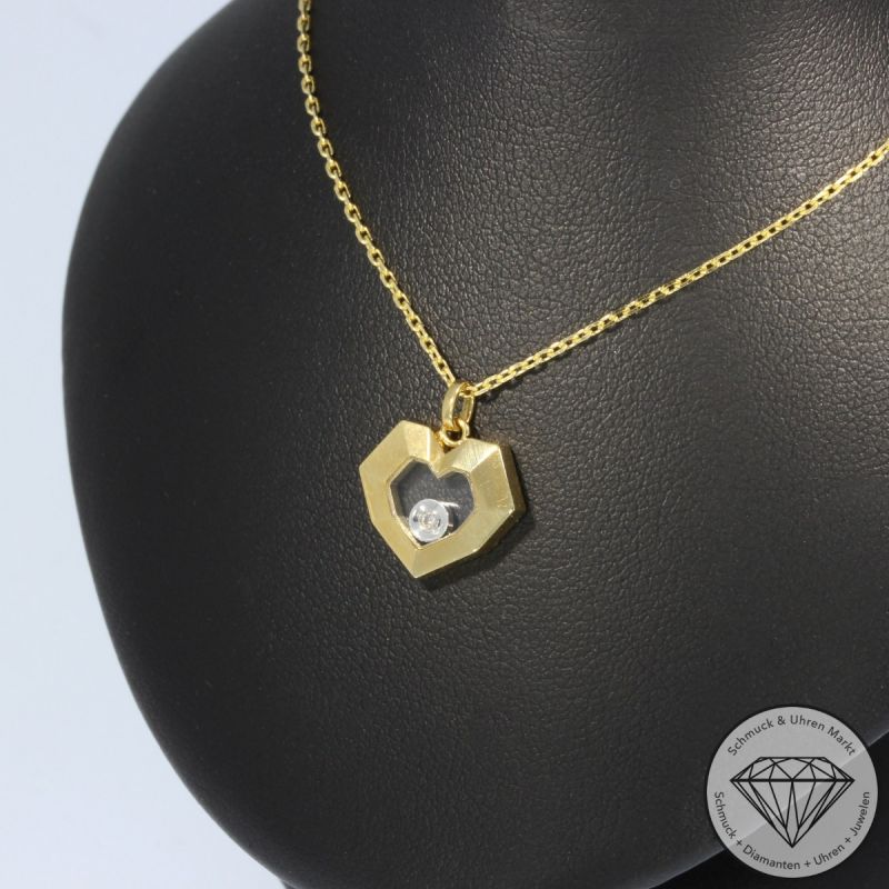 Wert 2090 € Solitär Brillant Collier in 750er 18 K Gelbgold - 95306