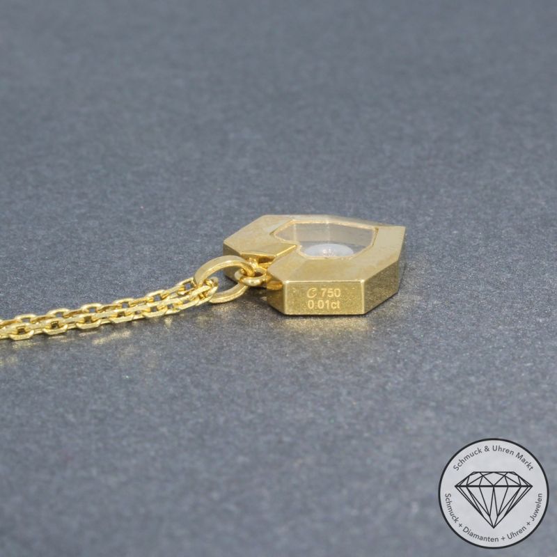 Wert 2090 € Solitär Brillant Collier in 750er 18 K Gelbgold - 95306