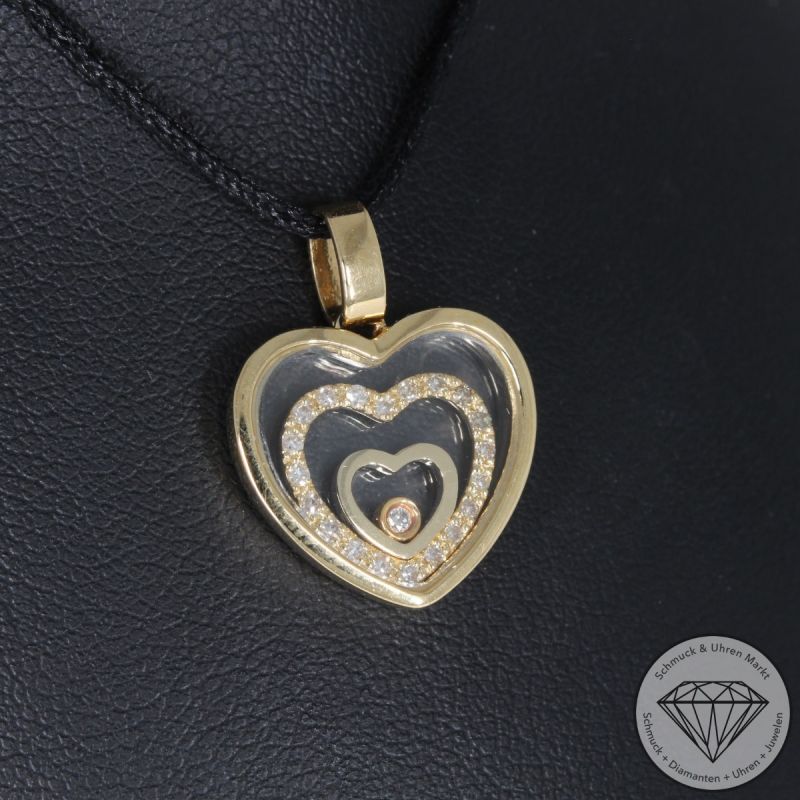 Wert 1850 € Brillant Diamant Anhänger Herz in 750er 18 K Gelbgold - 95309