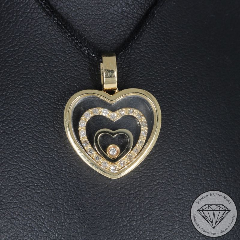 Wert 1850 € Brillant Diamant Anhänger Herz in 750er 18 K Gelbgold - 95309