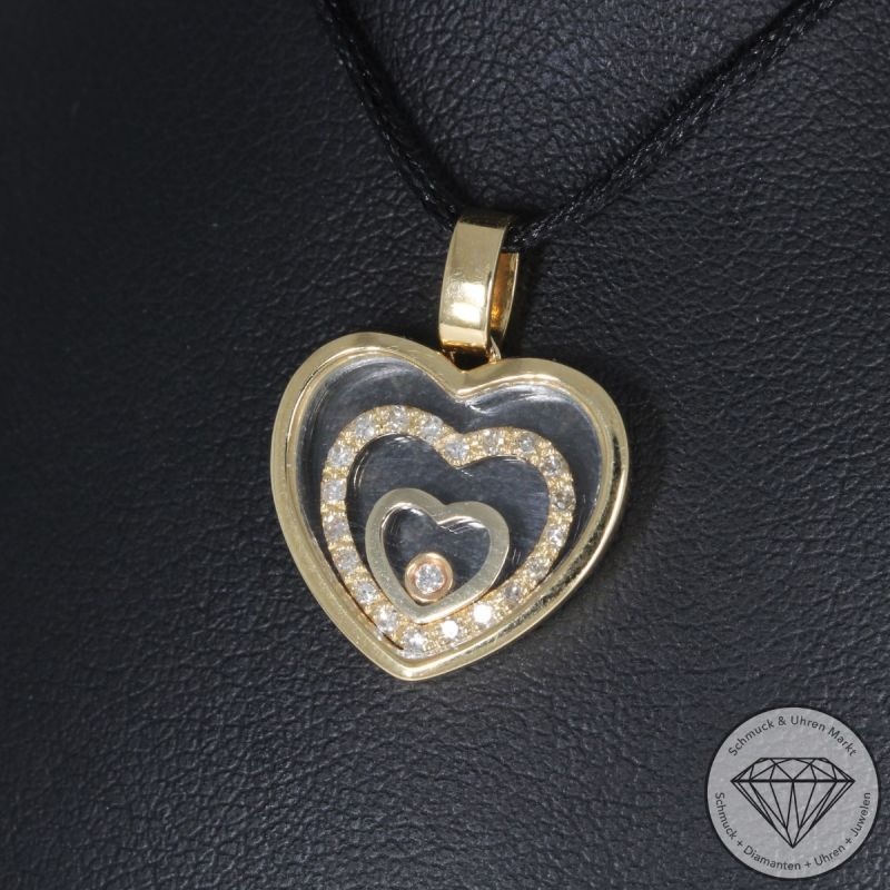 Wert 1850 € Brillant Diamant Anhänger Herz in 750er 18 K Gelbgold - 95309