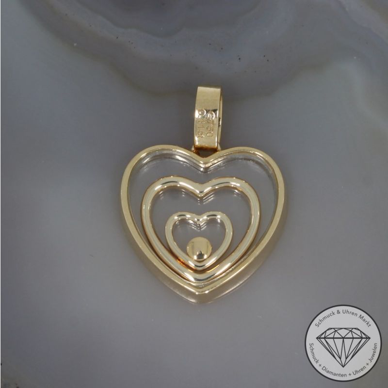 Wert 1850 € Brillant Diamant Anhänger Herz in 750er 18 K Gelbgold - 95309
