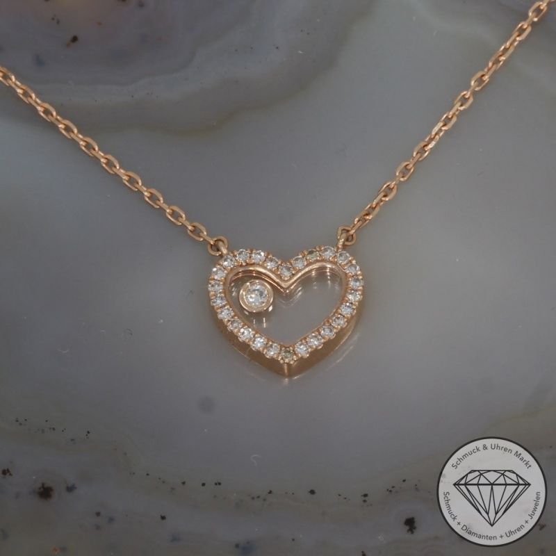 Wert 2150 € Brillant Diamant Collier in 750er 18 K Rosegold - 95337