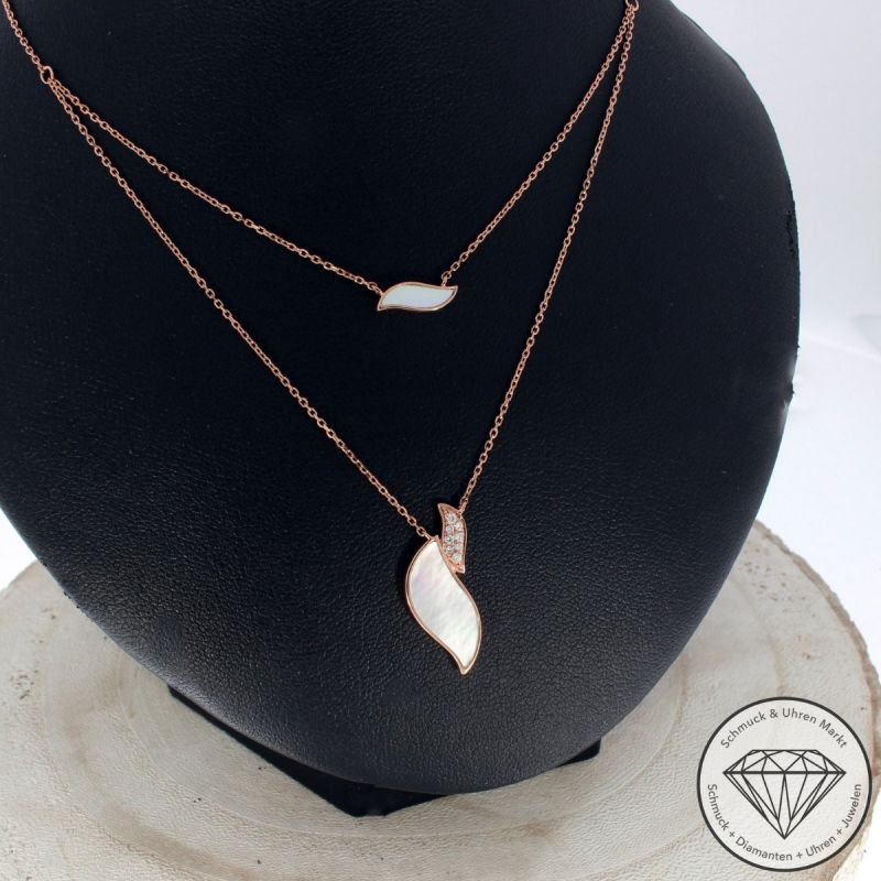 Sale! Wert 1850 € Brillant Perlmutt Collier in 750er 18 K Rosegold - 95341
