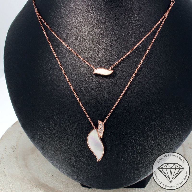 Sale! Wert 1850 € Brillant Perlmutt Collier in 750er 18 K Rosegold - 95341