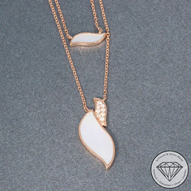 Sale! Wert 1850 € Brillant Perlmutt Collier in 750er 18 K Rosegold - 95341