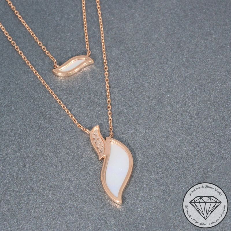 Sale! Wert 1850 € Brillant Perlmutt Collier in 750er 18 K Rosegold - 95341