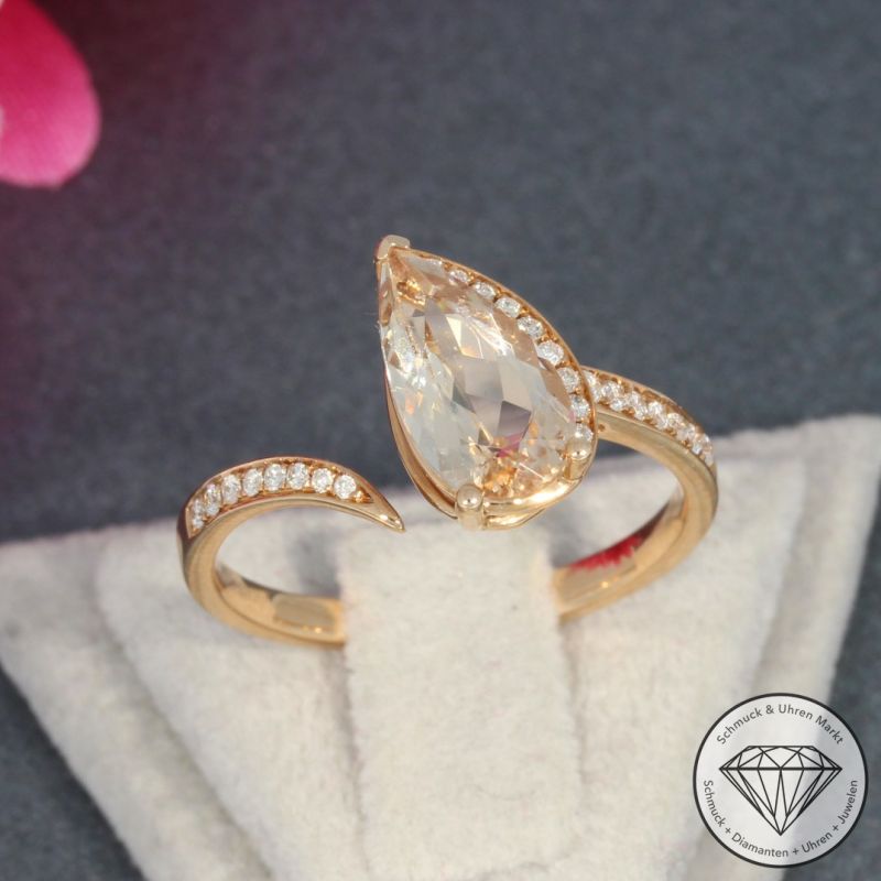 Wert 2250 € Brillant Morganit Ring in 750er 18 K Rosegold - 95439