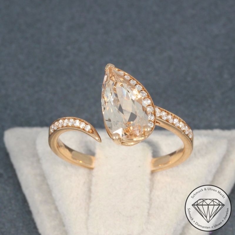 Wert 2250 € Brillant Morganit Ring in 750er 18 K Rosegold - 95439