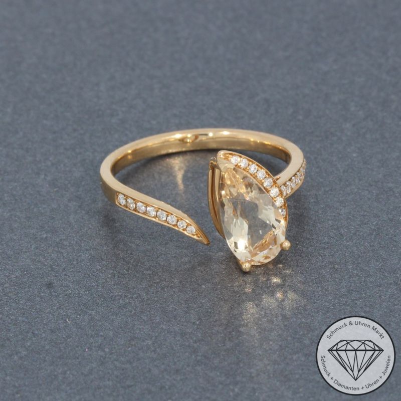 Wert 2250 € Brillant Morganit Ring in 750er 18 K Rosegold - 95439