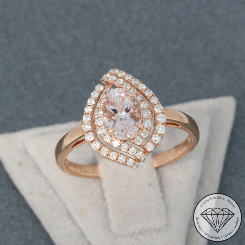 Wert 2450 € Brillant Morganit Ring in 750er 18 K Rosegold - 95444