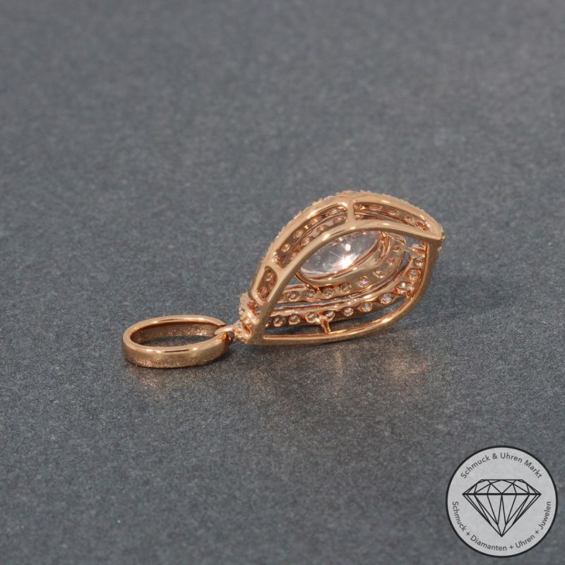 Wert 1650 € Brillant Morganit Anhänger in 750er 18 K Rosegold - 95446