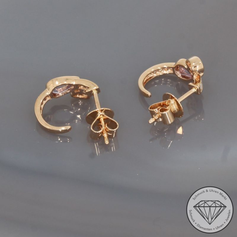 Wert 1590 € Brillant Amethyst Ohrringe in 750er 18 K Rosegold - 95485