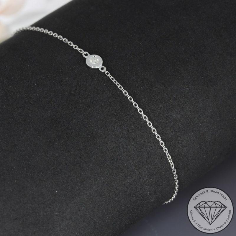 Wert 650 € Solitär Brillant Armband in 750er 18 K Weißgold - 95488