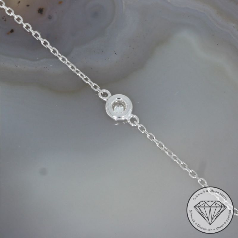 Wert 650 € Solitär Brillant Armband in 750er 18 K Weißgold - 95488