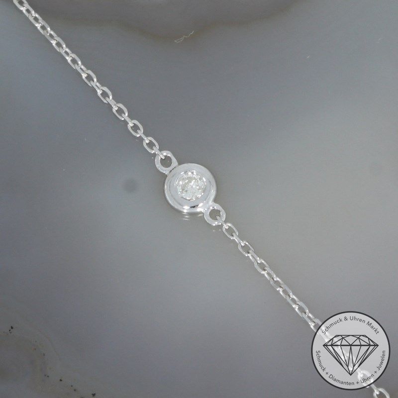 Wert 650 € Solitär Brillant Armband in 750er 18 K Weißgold - 95488