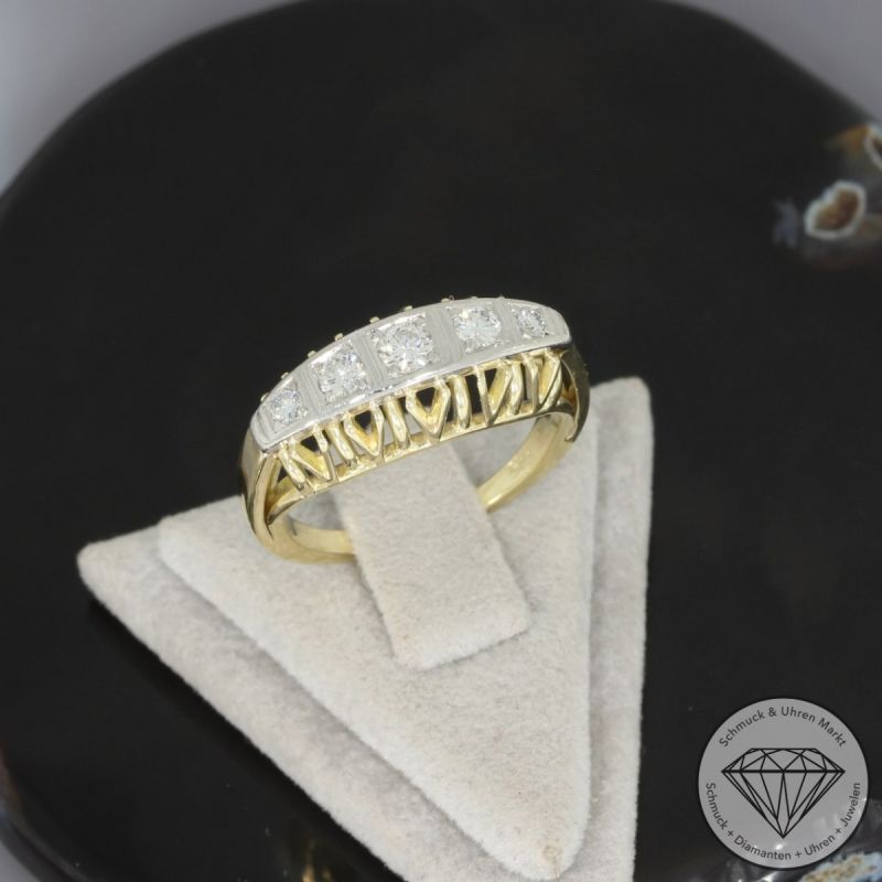 Wert 1350 € Brillant Ring (ca. 0,25 carat) in 585er 14 K Gelbgold - 95497