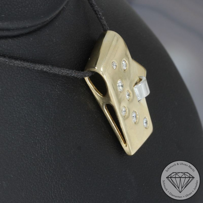 Wert 2290 € Bicolor Brillant Anhänger (ca. 0,40 carat) in 585er 14 K Gold - 95536