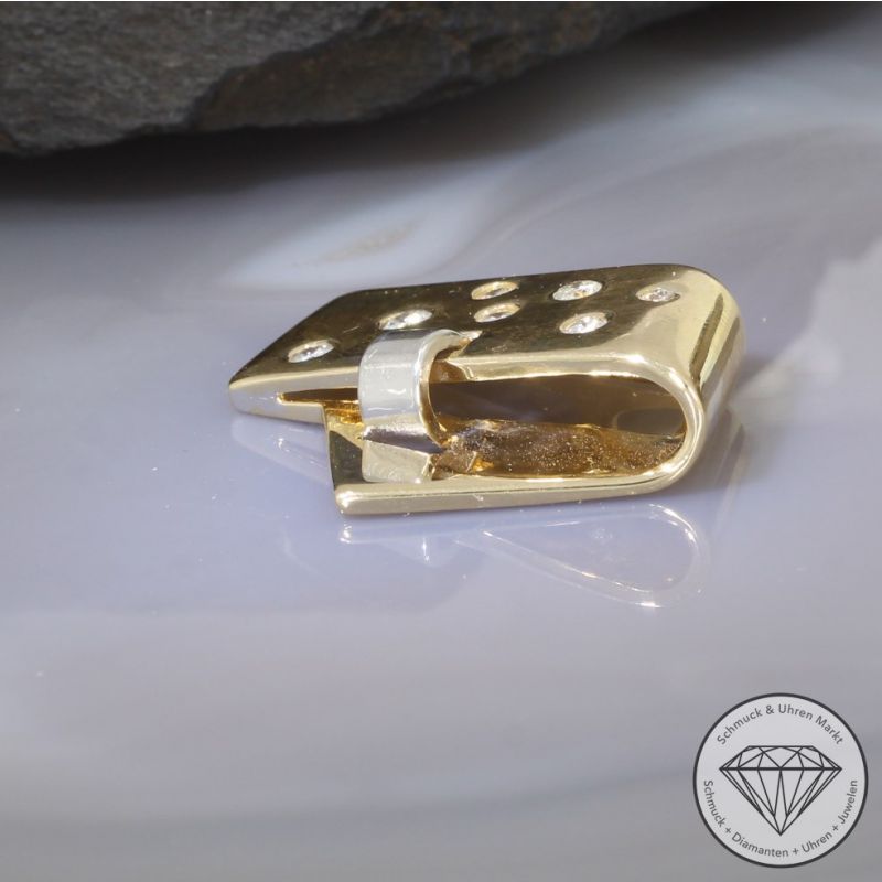 Wert 2290 € Bicolor Brillant Anhänger (ca. 0,40 carat) in 585er 14 K Gold - 95536