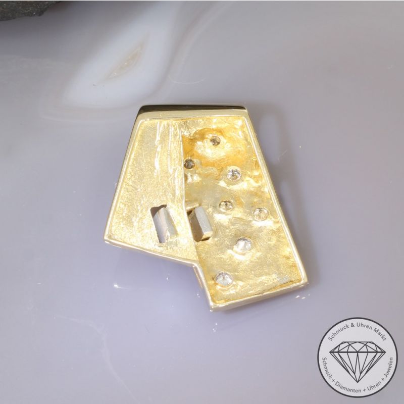 Wert 2290 € Bicolor Brillant Anhänger (ca. 0,40 carat) in 585er 14 K Gold - 95536