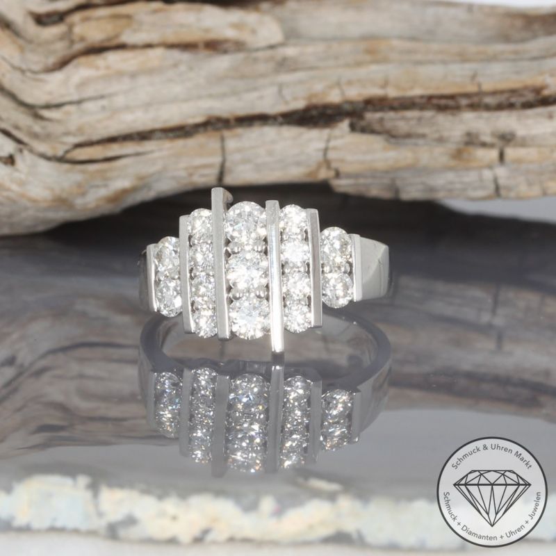 Sale! Wert 6790 € Brillant Ring (1,49 carat) in 585er 14 K Weißgold - 95592