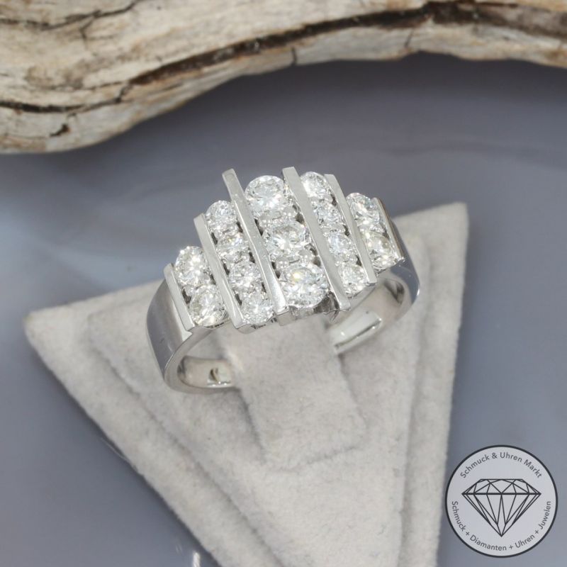 Sale! Wert 6790 € Brillant Ring (1,49 carat) in 585er 14 K Weißgold - 95592