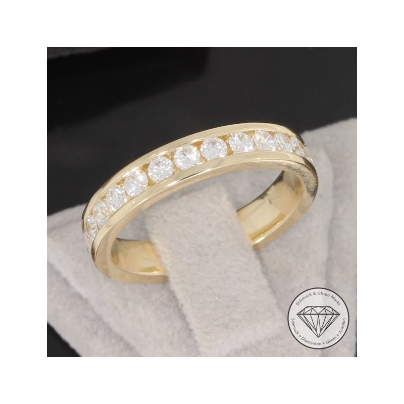 Sale! Wert 5290 € Brillant Memory Ring (1,33 carat) in 585er 14 K Gelbgold Gr.55 - H692
