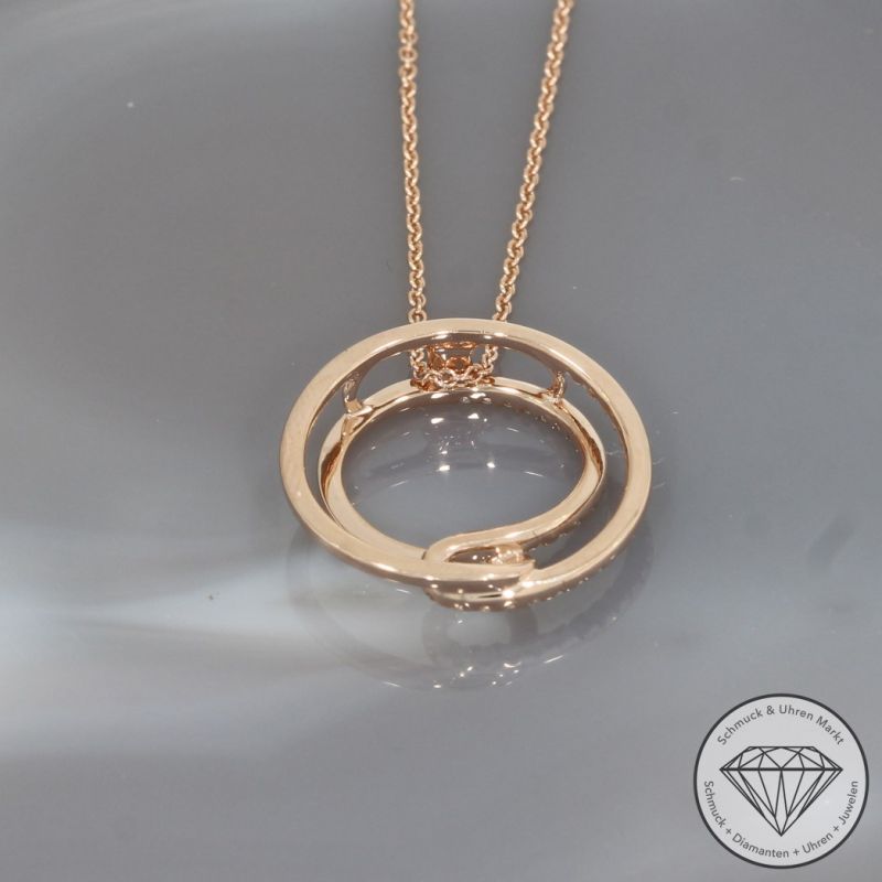 Wert 2100 € Brillant Anhänger mit Kette (0,22 carat) in 585er 14 K Roségold - H1015