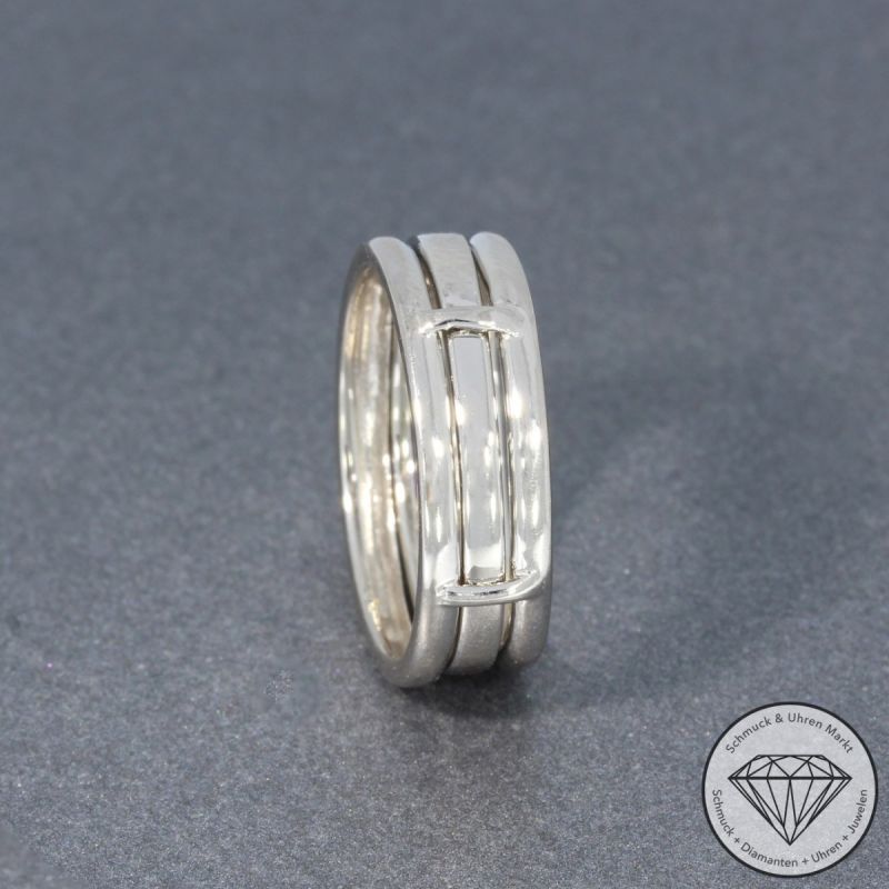 Sale! Wert 1700 € zweiteiliger Brillant Saphir Ring in 750er 18 K Weißgold - 95634