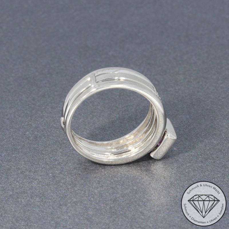 Sale! Wert 1700 € zweiteiliger Brillant Saphir Ring in 750er 18 K Weißgold - 95634