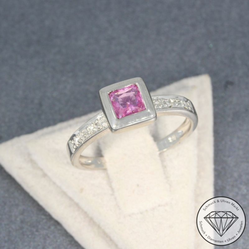 Sale! Wert 1700 € zweiteiliger Brillant Saphir Ring in 750er 18 K Weißgold - 95634