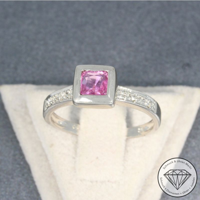 Sale! Wert 1700 € zweiteiliger Brillant Saphir Ring in 750er 18 K Weißgold - 95634