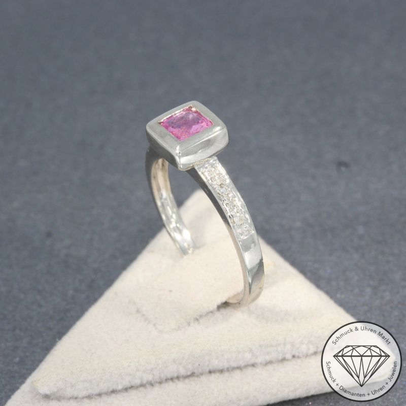 Sale! Wert 1700 € zweiteiliger Brillant Saphir Ring in 750er 18 K Weißgold - 95634