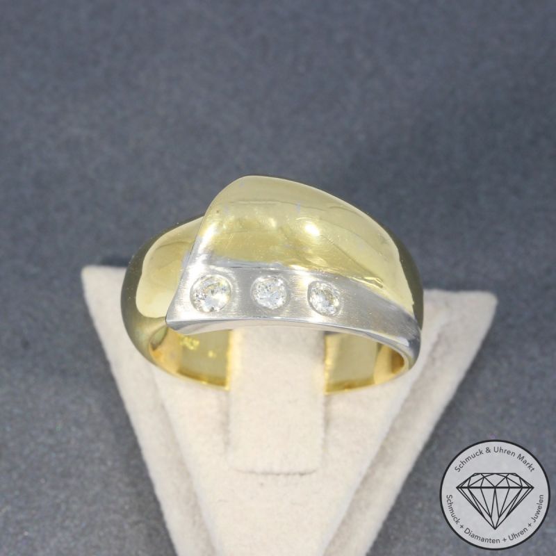 Wert 3300 € Bicolor Brillant Ring (ca. 0,25 carat) in 750er 18 K Gold - 95641