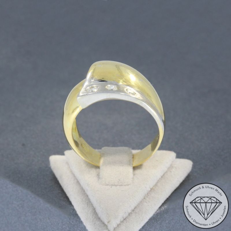 Wert 3300 € Bicolor Brillant Ring (ca. 0,25 carat) in 750er 18 K Gold - 95641