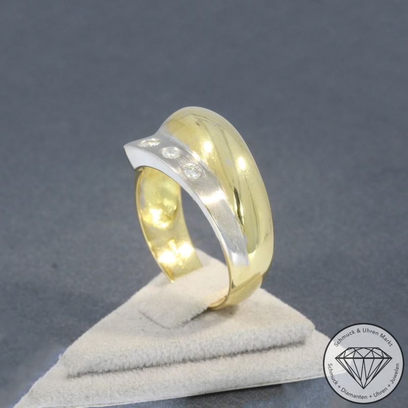 Wert 3300 € Bicolor Brillant Ring (ca. 0,25 carat) in 750er 18 K Gold - 95641