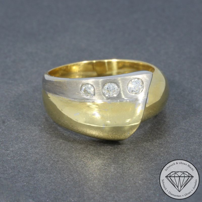 Wert 3300 € Bicolor Brillant Ring (ca. 0,25 carat) in 750er 18 K Gold - 95641