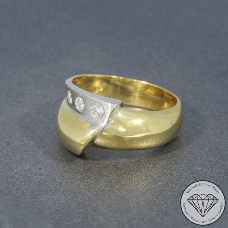 Wert 3300 € Bicolor Brillant Ring (ca. 0,25 carat) in 750er 18 K Gold - 95641