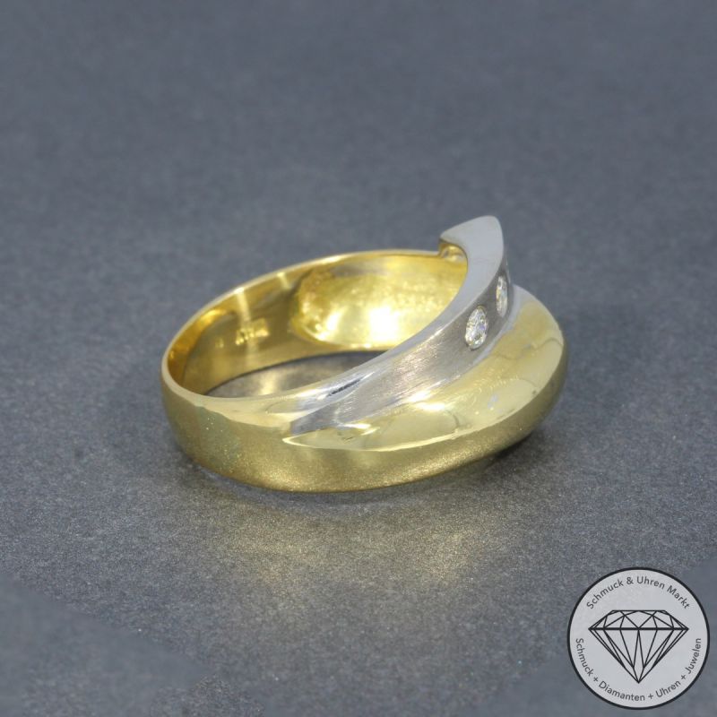 Wert 3300 € Bicolor Brillant Ring (ca. 0,25 carat) in 750er 18 K Gold - 95641