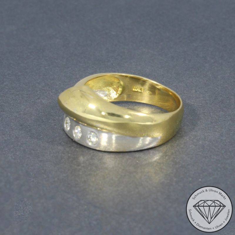 Wert 3300 € Bicolor Brillant Ring (ca. 0,25 carat) in 750er 18 K Gold - 95641