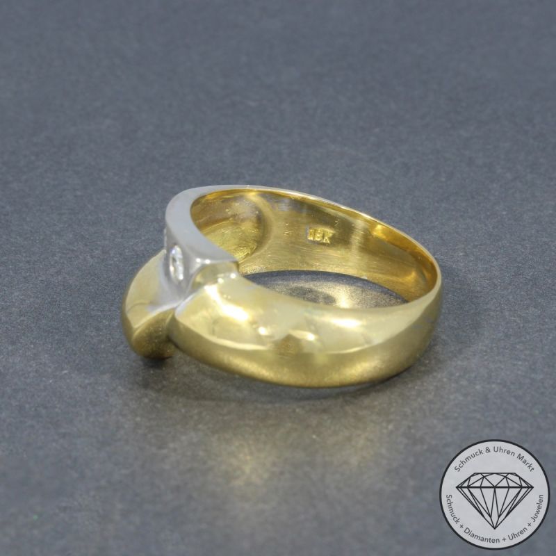 Wert 3300 € Bicolor Brillant Ring (ca. 0,25 carat) in 750er 18 K Gold - 95641