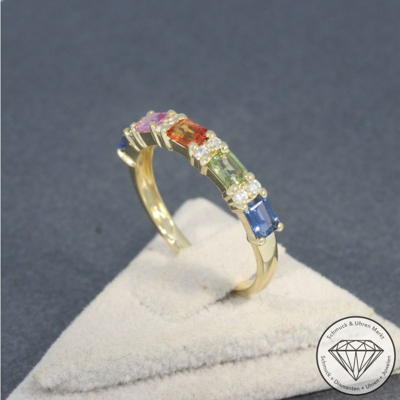 Wert 1990 € Brillant Saphir Ring in 585er 14 K Gelbgold - 95782