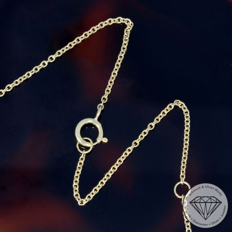 Wert 2350 € Brillant Saphir Anhänger mit Kette in 585er 14 K Gelbgold - H1073