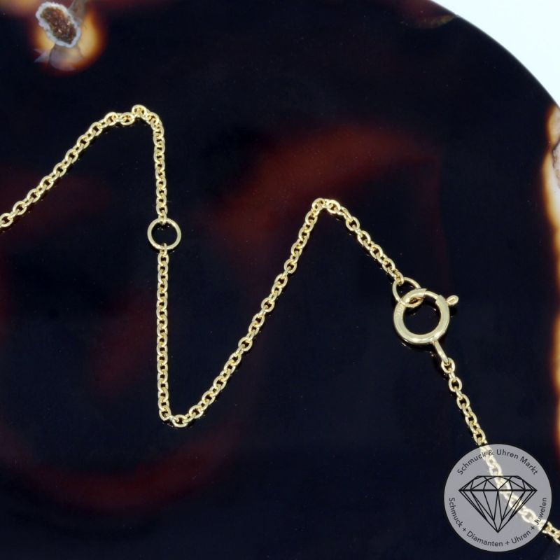Sale! Wert 2590 € Saphir Anhänger & Kette in 585er 14 K Gelbgold - 95792