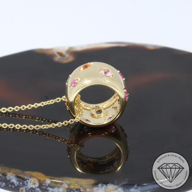 Sale! Wert 2590 € Saphir Anhänger & Kette in 585er 14 K Gelbgold - 95792