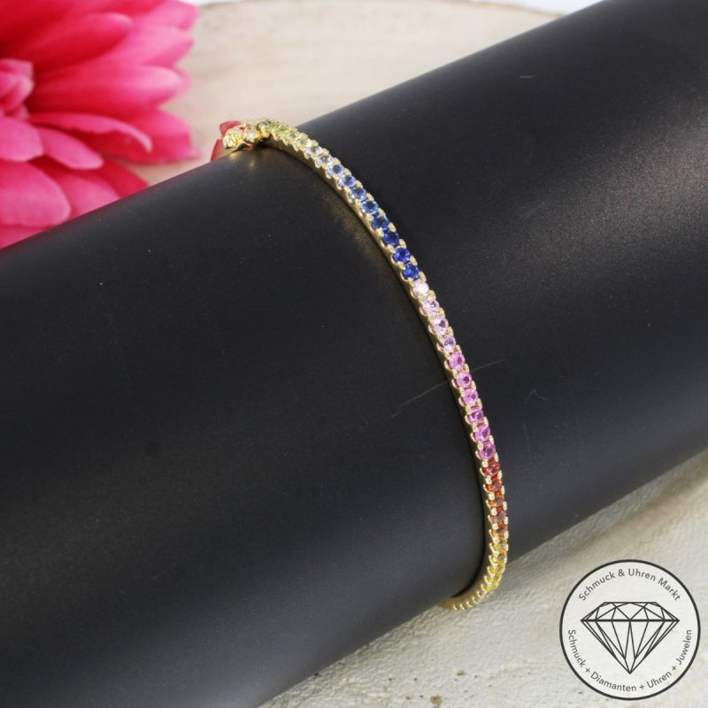 Wert 3550 € Saphir Armreif in 585er 14 K Gelbgold - H1064