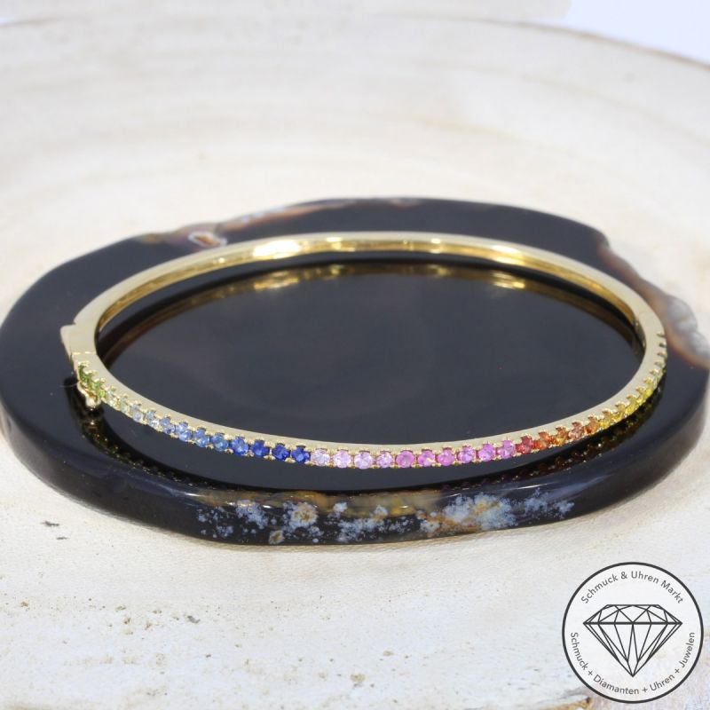Wert 3550 € Saphir Armreif in 585er 14 K Gelbgold - H1064