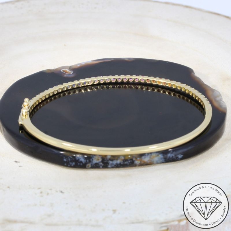 Wert 3550 € Saphir Armreif in 585er 14 K Gelbgold - H1064